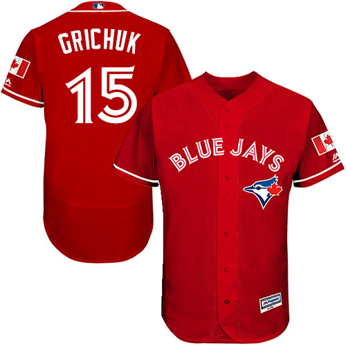 Toronto Blue Jays #15 Randal Grichuk Red Flexbase Authentic Collection Canada Day Stitched MLB Jersey