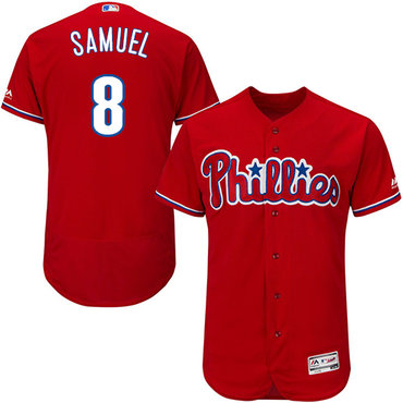 Philadelphia Phillies #8 Juan Samuel Red Flexbase Authentic Collection Stitched MLB Jersey