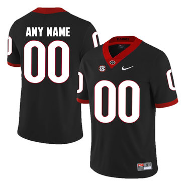 Georgia Bulldogs Black Men's Customized College Football Jersey