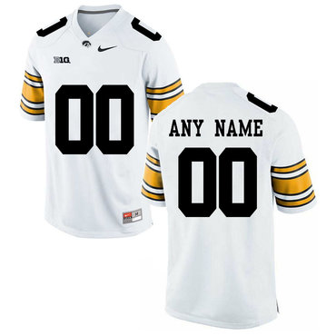 Iowa Hawkeyes White Men's Customized College Football Jersey