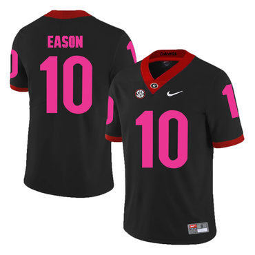 Georgia Bulldogs 10 Jacob Eason Black Breast Cancer Awareness College Football Jersey