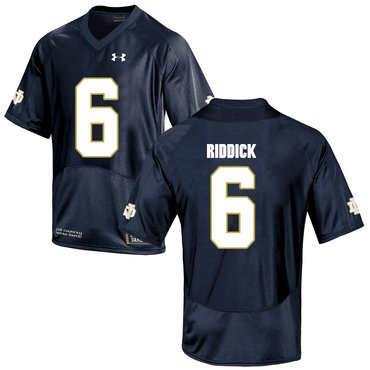 Notre Dame Fighting Irish 6 Theo Riddick Navy College Football Jersey