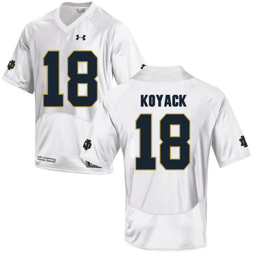 Notre Dame Fighting Irish 18 Ben Koyack White College Football Jersey