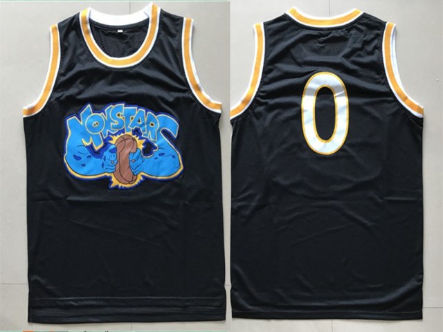 Monstars 0 Black Space Jam Stitched Movie Jersey