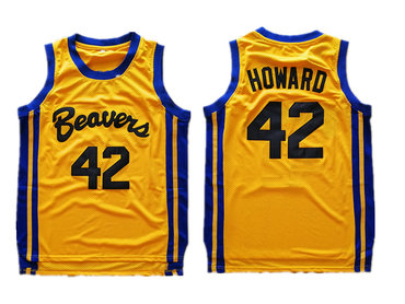 Teen Wolf Beavers 42 Scott Howard Gold Stitched Movie Jersey