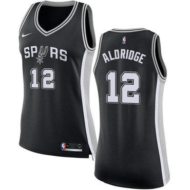 Nike San Antonio Spurs #12 LaMarcus Aldridge Black Women's NBA Swingman Icon Edition Jersey