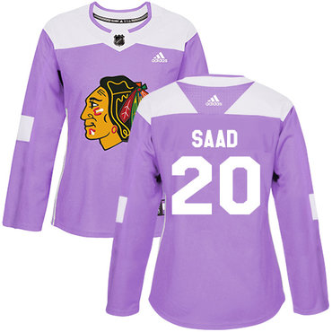 Adidas Chicago Blackhawks #20 Brandon Saad Purple Authentic Fights Cancer Women's Stitched NHL Jersey