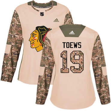 Adidas Chicago Blackhawks #19 Jonathan Toews Camo Authentic 2017 Veterans Day Women's Stitched NHL Jersey