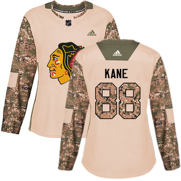 Adidas Chicago Blackhawks #88 Patrick Kane Camo Authentic 2017 Veterans Day Women's Stitched NHL Jersey