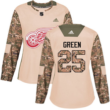 Adidas Detroit Red Wings #25 Mike Green Camo Authentic 2017 Veterans Day Women's Stitched NHL Jersey