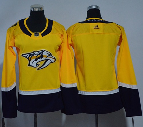 Adidas Nashville Predators Blank Yellow Home Authentic Women's Stitched NHL Jersey