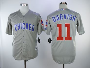 Chicago Cubs #11 Yu Darvish Gray Cool Base Jersey