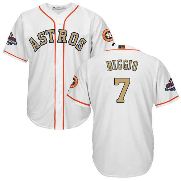 Men's Houston Astros #7 Craig Biggio White 2018 Gold Program Cool Base Stitched MLB Jersey