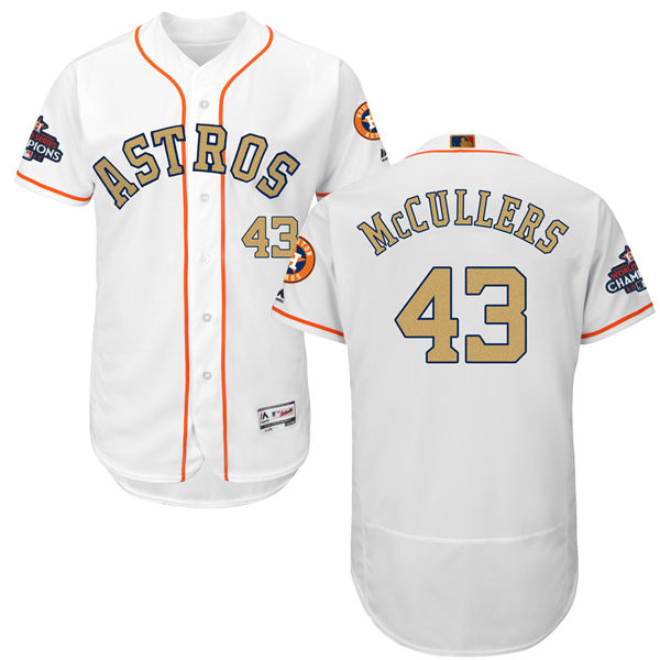 Men's Houston Astros #43 Lance McCullers White 2018 Gold Program Flexbase Stitched MLB Jersey