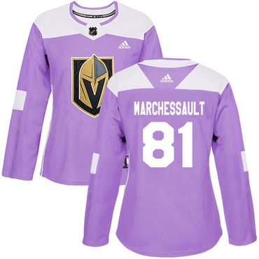 Adidas Vegas Golden Knights #81 Jonathan Marchessault Purple Authentic Fights Cancer Women's Stitched NHL Jersey