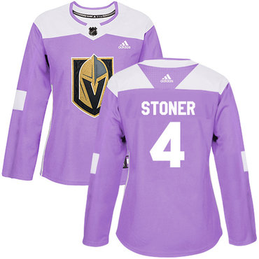 Adidas Vegas Golden Knights #4 Clayton Stoner Purple Authentic Fights Cancer Women's Stitched NHL Jersey