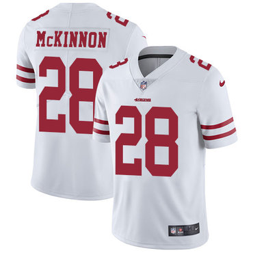 Nike San Francisco 49ers #28 Jerick McKinnon White Men's Stitched NFL Vapor Untouchable Limited Jersey