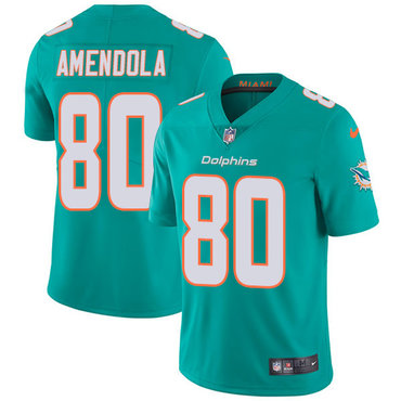 Nike Miami Dolphins #80 Danny Amendola Aqua Green Team Color Men's Stitched NFL Vapor Untouchable Limited Jersey