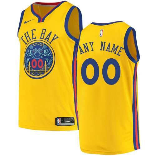 Men's Nike Golden State Warriors Customized Authentic Gold NBA City Edition Jersey