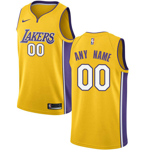 Men's Nike Los Angeles Lakers Customized Swingman Gold Home NBA Icon Edition Jersey