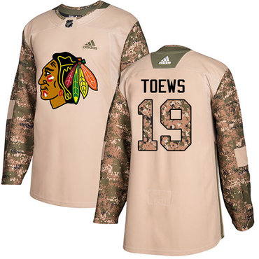 Adidas Blackhawks #19 Jonathan Toews Camo Authentic 2017 Veterans Day Stitched Youth NHL Jersey