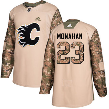 Adidas Flames #23 Sean Monahan Camo Authentic 2017 Veterans Day Stitched Youth NHL Jersey