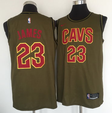 Cleveland Cavaliers #23 Lebron James Olive Nike Swingman Jersey