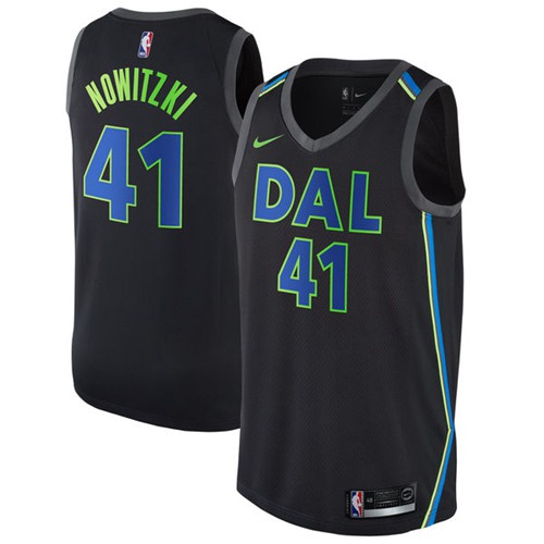 Nike Dallas Mavericks #41 Dirk Nowitzki Black NBA Swingman City Edition Jersey