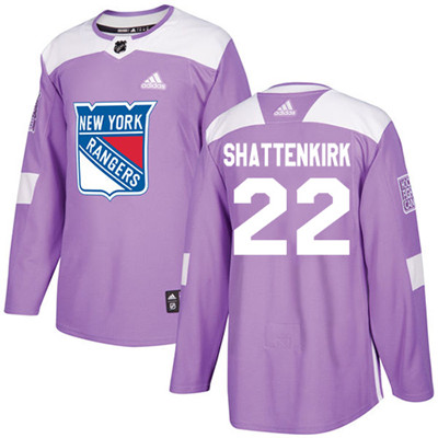 Adidas Detroit Rangers #22 Kevin Shattenkirk Purple Authentic Fights Cancer Stitched Youth NHL Jersey