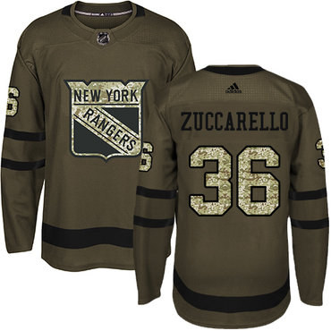 Adidas Detroit Rangers #36 Mats Zuccarello Green Salute to Service Stitched Youth NHL Jersey