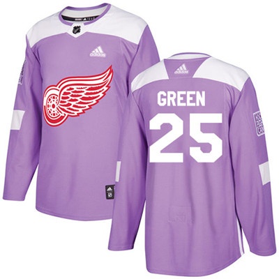 Adidas Detroit Red Wings #25 Mike Green Purple Authentic Fights Cancer Stitched Youth NHL Jersey