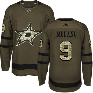 Adidas Dallas Stars #9 Mike Modano Green Salute to Service Youth Stitched NHL Jersey