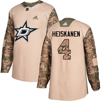 Adidas Dallas Stars #4 Miro Heiskanen Camo Authentic 2017 Veterans Day Youth Stitched NHL Jersey