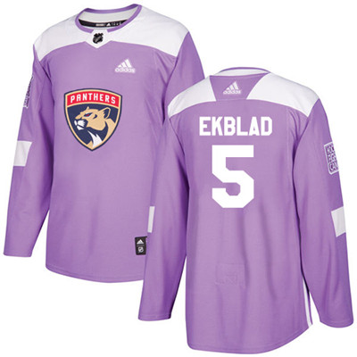 Adidas Florida Panthers #5 Aaron Ekblad Purple Authentic Fights Cancer Stitched Youth NHL Jersey