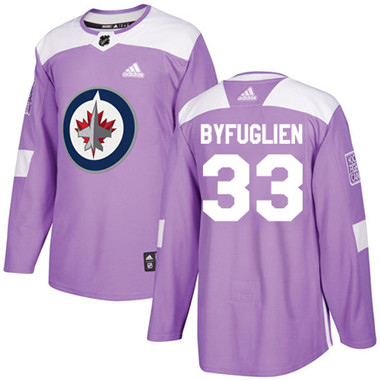 Adidas Winnipeg Jets #33 Dustin Byfuglien Purple Authentic Fights Cancer Stitched Youth NHL Jersey