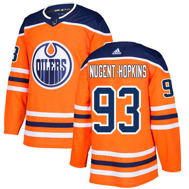 Youth Adidas Edmonton Oilers #93 Ryan Nugent-Hopkins Orange Home Authentic Stitched NHL Jersey