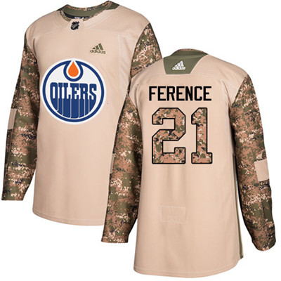 Adidas Edmonton Oilers #21 Andrew Ference Camo Authentic 2017 Veterans Day Stitched Youth NHL Jersey