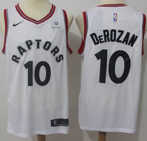 Nike Toronto Raptors #10 DeMar DeRozan White Association Edition NBA Swingman Jersey