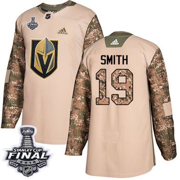 didas Golden Knights #19 Reilly Smith Camo Authentic 2017 Veterans Day 2018 Stanley Cup Final Stitched NHL Jersey