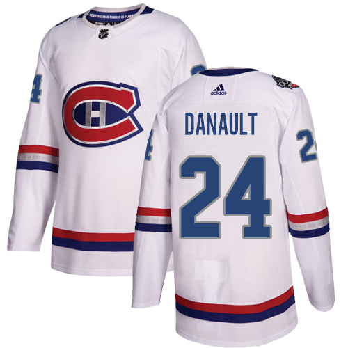 Adidas Montreal Canadiens #24 Phillip Danault White Authentic 2017 100 Classic Stitched Youth NHL Jersey