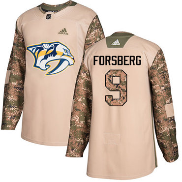 Adidas Nashville Predators #9 Filip Forsberg Camo Authentic 2017 Veterans Day Stitched Youth NHL Jersey