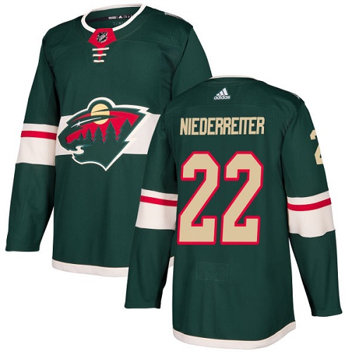 Adidas Minnesota Wild #22 Nino Niederreiter Green Home Authentic Stitched Youth NHL Jersey