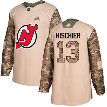 Adidas New Jersey Devils #13 Nico Hischier Camo Authentic 2017 Veterans Day Stitched Youth NHL Jersey