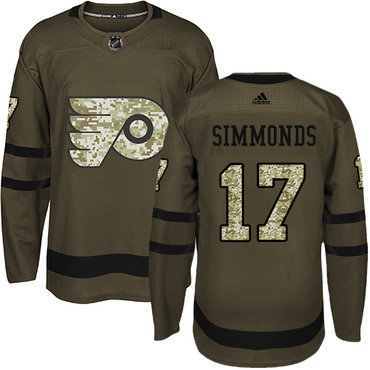 Adidas Philadelphia Flyers #17 Wayne Simmonds Green Salute to Service Stitched Youth NHL Jersey