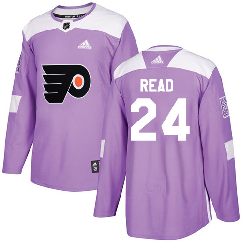 Adidas Philadelphia Flyers #24 Matt Read Purple Authentic Fights Cancer Stitched Youth NHL Jersey