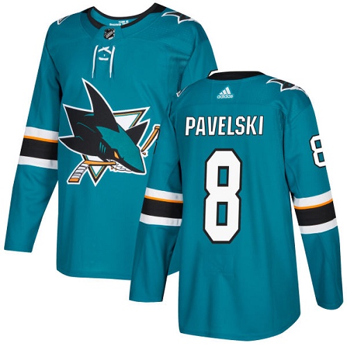 Adidas San Jose Sharks #8 Joe Pavelski Teal Home Authentic Stitched Youth NHL Jersey