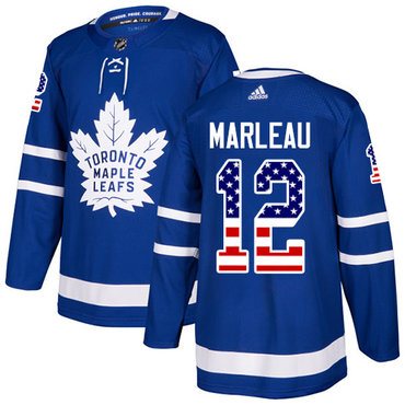 Adidas Toronto Maple Leafs #12 Patrick Marleau Blue Home Authentic USA Flag Stitched Youth NHL Jersey