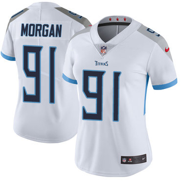 Nike Titans #91 Derrick Morgan White Women's Stitched NFL Vapor Untouchable Limited Jersey