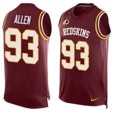 Nike Washington Redskins #93 Jonathan Allen Burgundy Red Team Color Men's Stitched NFL Limited Tank Top Jersey