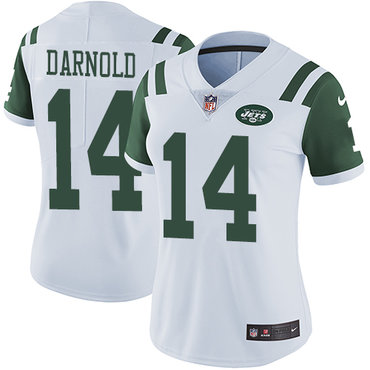 Nike Jets #14 Sam Darnold White Women's Stitched NFL Vapor Untouchable Limited Jersey